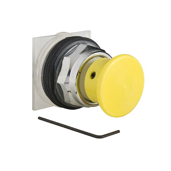 Botao 30Mm Metalico A Impulsao Soco D35 1Nf Amarelo 9001KR24YH6 SCHNEIDER