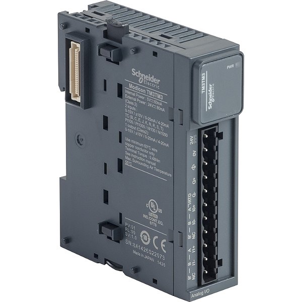 Módulo De E/S Analógicas De Temperatura - Entradas De 16 Bits/Saída De 12 Bits - 24 Vdc - Tensão/Corrente/Ptc/Ntc/Termopares: J/K/R/S/B/T/N/E/C TM3TM3 SCHNEIDER
