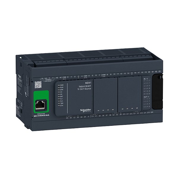 Controlador Lógico Programável - 24 Entradas / 16 Saídas Source (Pnp) - Modbus Tcp/Ethernet Ip/Canopen/Opc Ua - 24 Vdc TM241CE40T SCHNEIDER