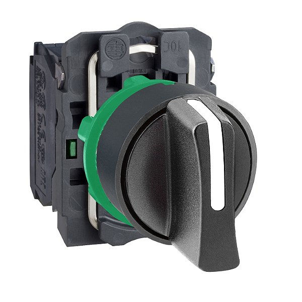 Comutador Ø22Mm Plástico, 3 Posições Retorno Por Mola, Manopla Curta, 2Na XB5AD53 SCHNEIDER