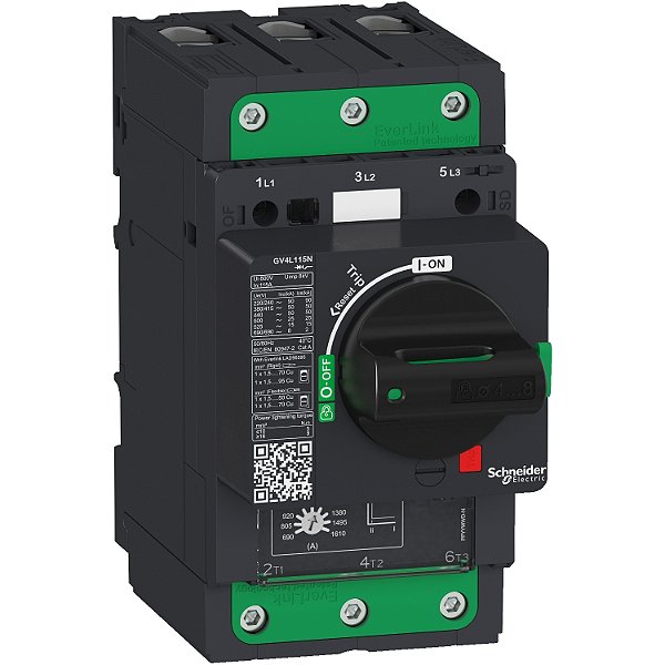 Motor Circuit Breaker, Tesys Gv4, 3P, 12.5 A, Icu 50 Ka, Magnetic, Everlink Terminals GV4L12N SCHNEIDER