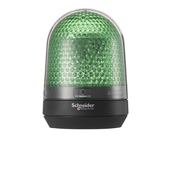 Rotating Beacon, 100 Mm, Green, Without Buzzer, 12...24 V Dc XVR3B03 SCHNEIDER