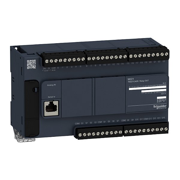 Controlador Lógico Programável - 24 Entradas / 16 Saídas Digitais - Saídas Relé - Modbus Rtu/Ascii - 110/220 Vac TM221C40R SCHNEIDER