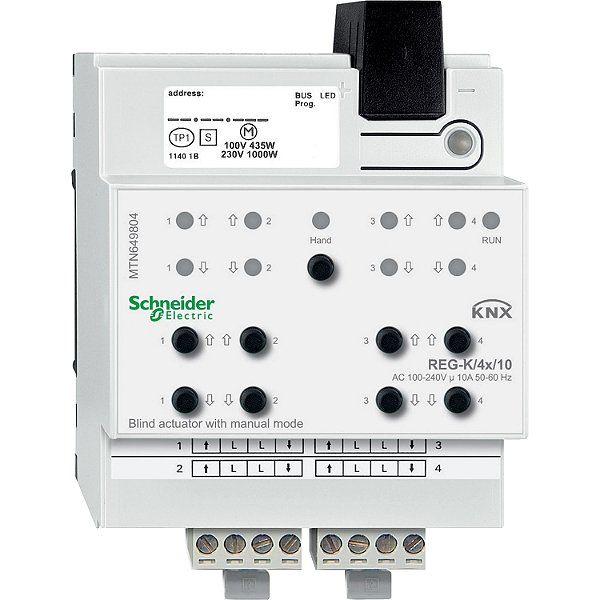 Modulo Atuador Para Cortina Tipo Persiana Knx Reg-K/4X/10 Com Acionamento Manual MTN649804 SCHNEIDER