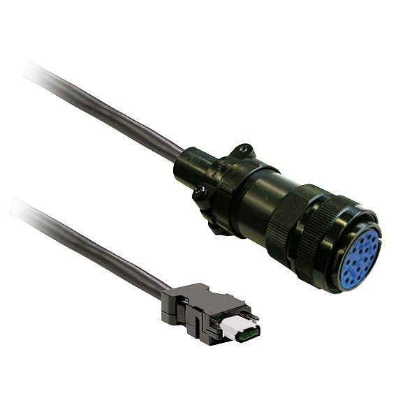 Cabo Encoder Blindado Para Motor Bch2 Montado Com Conector Militar - 3M VW3M8D2AR30 SCHNEIDER