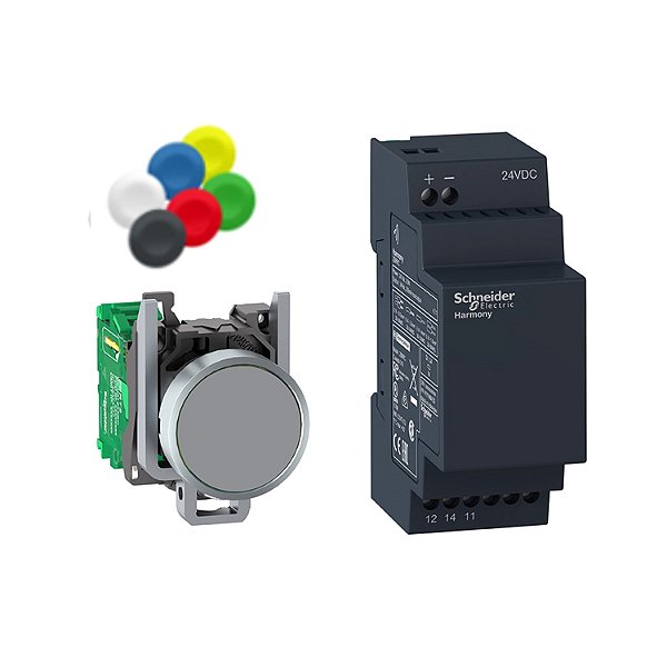 Pacote Botao Metalico Wireless C Recept Nao Program 1 Pastil XB4RFB01 SCHNEIDER