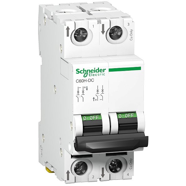Disjuntor C60H-Dc 2P Curva C 20A 500Vdc A9N61532 SCHNEIDER
