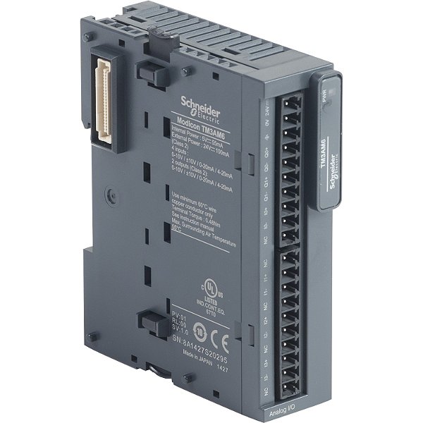Módulo De Entradas E Saídas Analógicas - 4 Entradas/2 Saídas - 12 Bits - 24 Vdc - Tensão E Corrente - Terminal Parafuso TM3AM6 SCHNEIDER