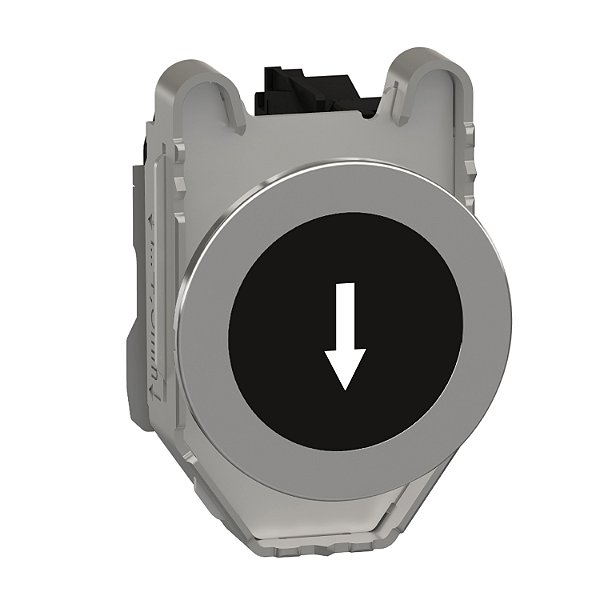 Push Button Flush Mounted, Metal, Black, Ø30, Spring Return, Marked Down Arrow, 1 No XB4FA3351 SCHNEIDER