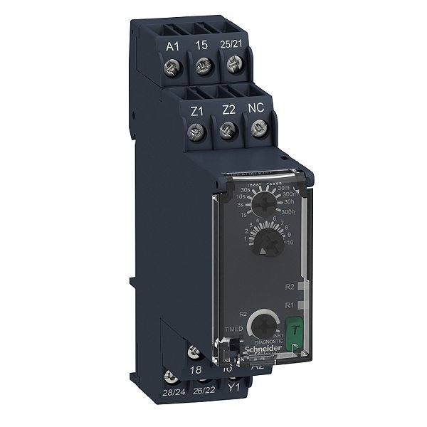 Modular Timing Relay, 8 A, 0.05 S…300 H, 2 Co, Power On Delay , 24...240 V Ac/Dc RE22R2AMR SCHNEIDER