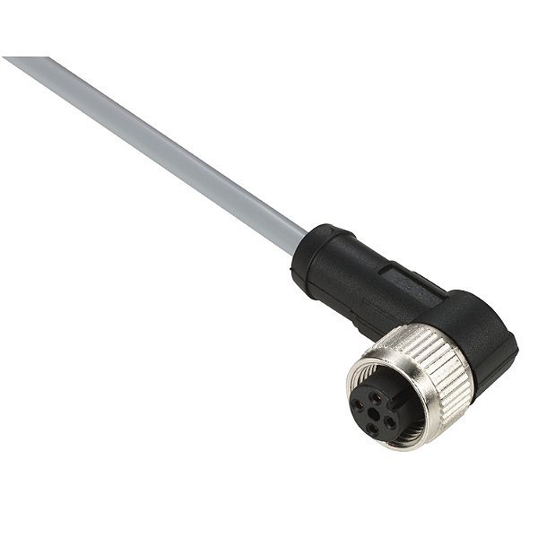 Cabo Pvc 5 Pinos Com Conector M12 Femea Cotovelo 2 Metros XZCPV1264L2 SCHNEIDER