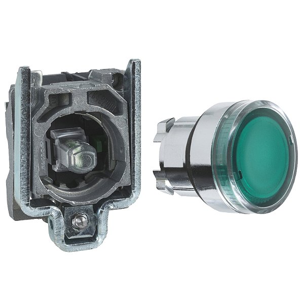Botão Luminoso Ø22Mm Metálico, Retorno Por Mola, Verde, Na, 24Vca/Cc XB4BW33B1 SCHNEIDER