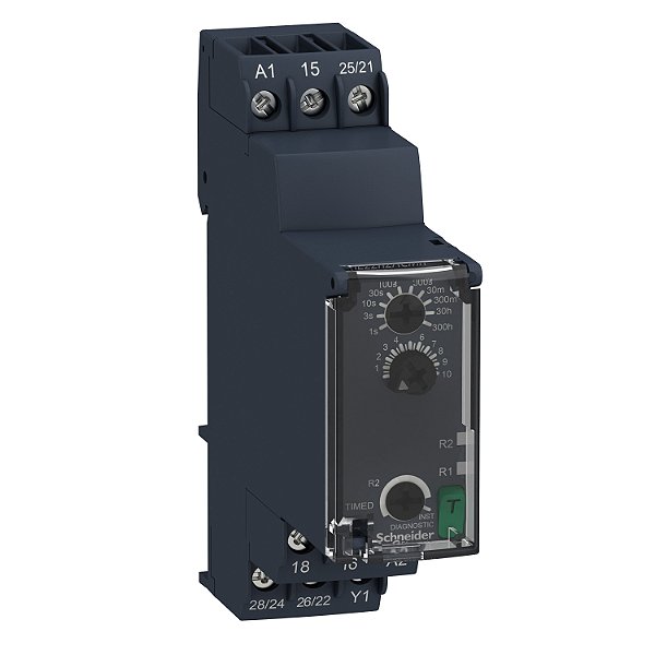 Modular Timing Relay, 8 A, 0.05 S…300 H, 2 Co, On Delay And Off Delay, 24...240 V Ac/Dc RE22R2ACMR SCHNEIDER
