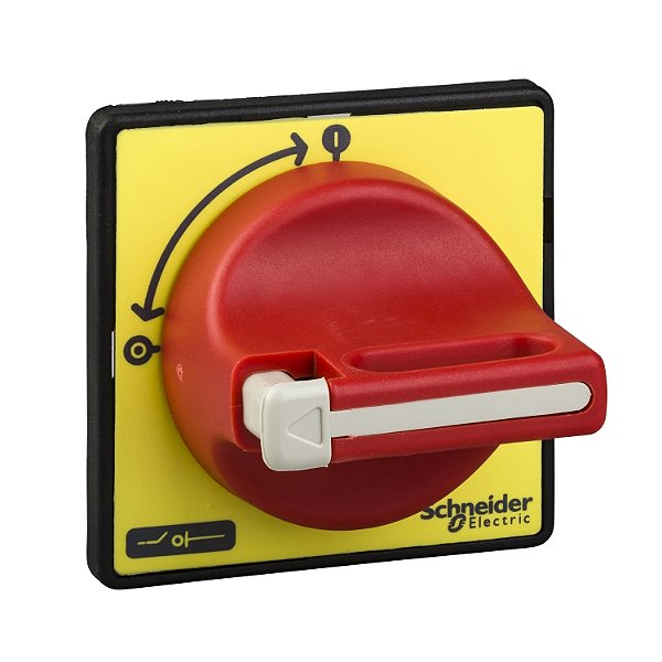 Manopla Vermelha/Amarela Mini Vario E Vario 12-40A 60X60Mm Com Opcao KCF1PZ SCHNEIDER
