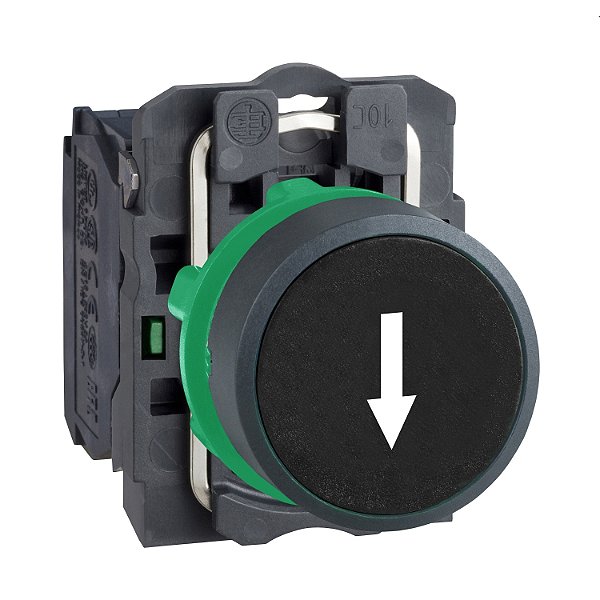Botão Ø22Mm Plástico, Retorno Por Mola, Preto, "↑", Na XB5AA3351 SCHNEIDER