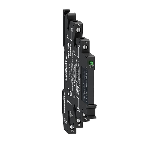 Relé De Interface Slim 6A, 1Naf, Com Base Parafuso, Led, 24Vca/Cc RSL1PVBU SCHNEIDER