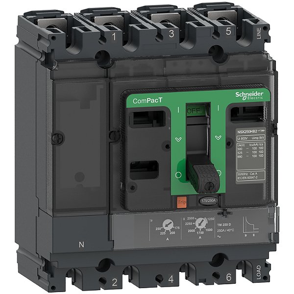 Disjuntor Nsx250N Tm250D Tetrapolar C25N4TM250 SCHNEIDER