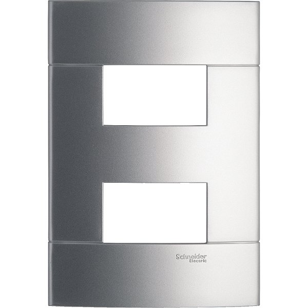 Placa 4X2 2 Postos Separados Prata Artico PRM044226 SCHNEIDER