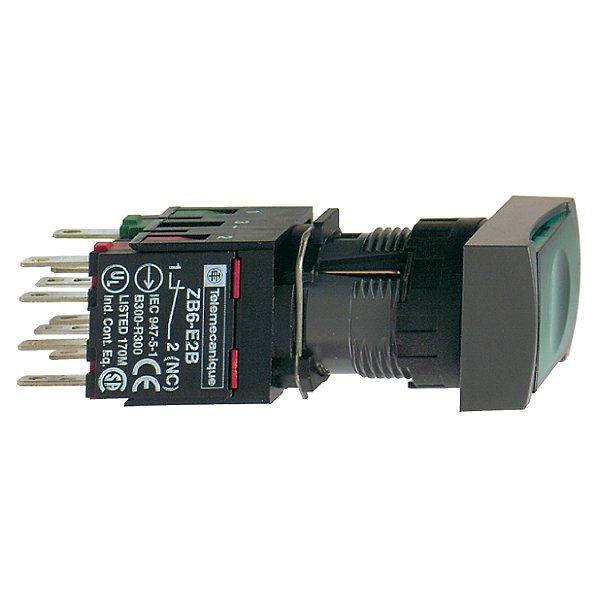 Botao 16Mm Plastico Luminoso Retangular 1Na Verde XB6DW3B1B SCHNEIDER