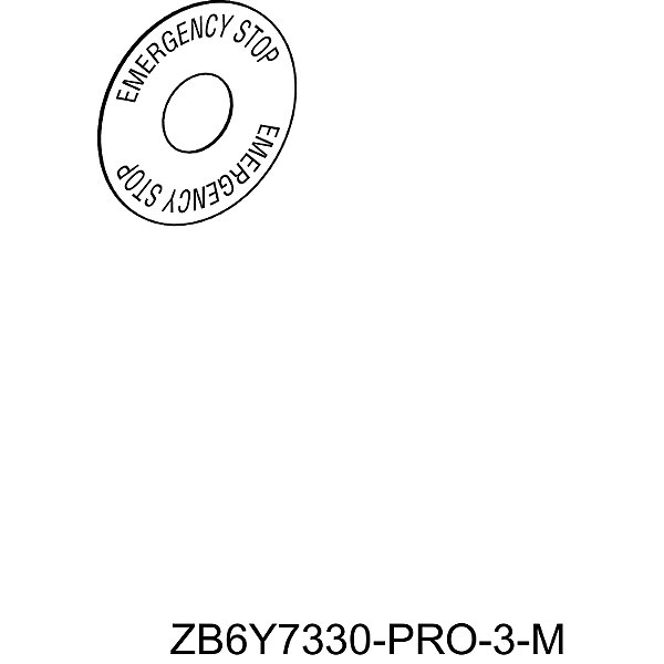 Etiqueta Com Marcacao Emergency Stop D45Mm Amarela ZB6Y7330 SCHNEIDER