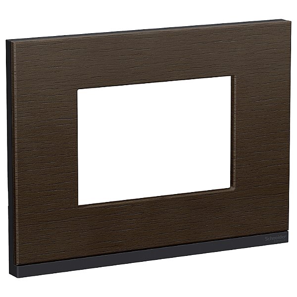 Placa+Suporte 4X2 3 Postos Class Gr / Wengue Wood Horizontal S73410383H9 SCHNEIDER