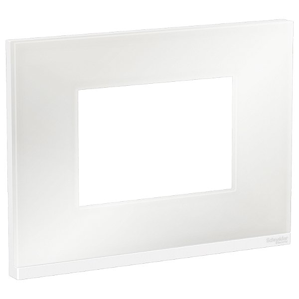 Placa+Suporte 4X2 3 Postos Class Br / White Glass Horizontal S73410380H9 SCHNEIDER