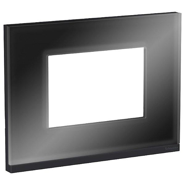 Placa+Suporte 4X2 3 Postos Class Gr / Dark Glass Horizontal S73410381H9 SCHNEIDER