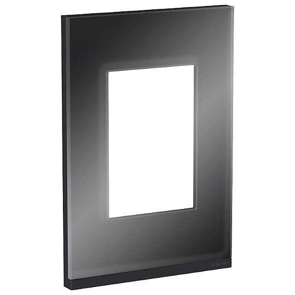 Placa+Suporte 4X2 3 Postos Class Gr / Dark Glass Vertical S734103819 SCHNEIDER