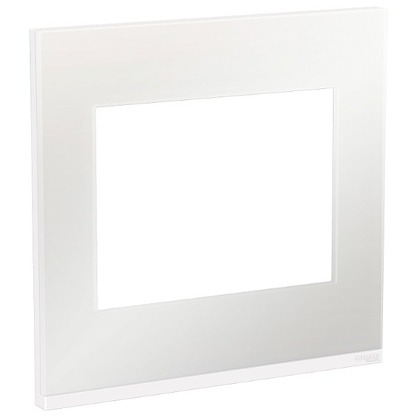 Placa+Suporte 4X4 6 Postos Class Br / White Glass S734203809 SCHNEIDER