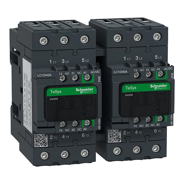 Tesys D Reversing Contactor - 3P - <= 440 V - 40 A Ac-3 - 48...130 V Ac/Dc Coil LC2D40AEHE SCHNEIDER