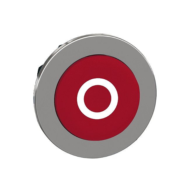 Flush Mounted Projecting Push Button Head, Metal, Red, Ø30, Spring Return, Marked O ZB4FL432 SCHNEIDER