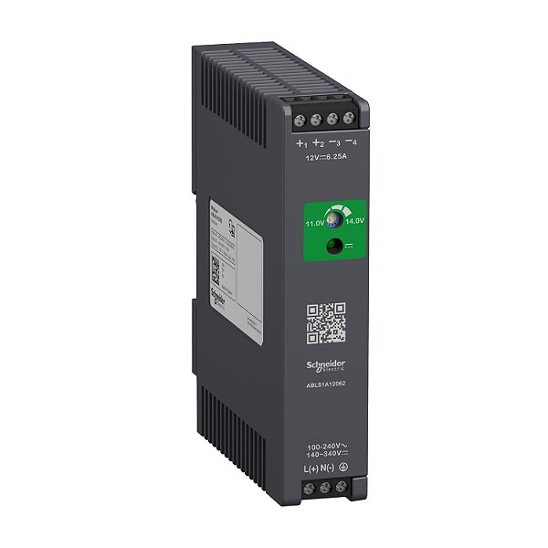 Fonte De Alimentação - 12 Vdc - 6,2 A - 75 W - 100/240 Vac Ou 140/340 Vdc - Monofásica ABLS1A12062 SCHNEIDER