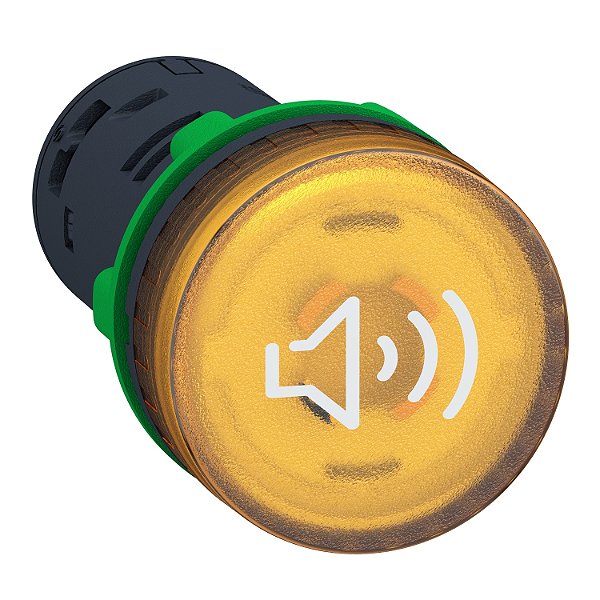 Sinalizador Sonoro Ø22Mm Plástico, 90Db, 6,8Khz, Amarelo, 24Vcc/Ca XB5KS2B8 SCHNEIDER