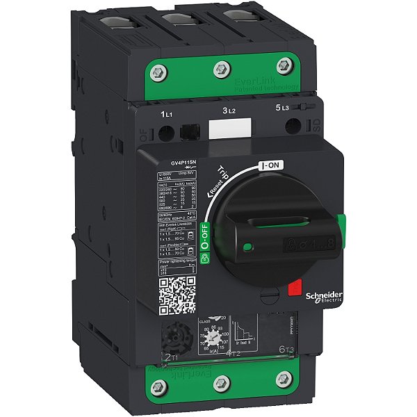 Motor Circuit Breaker, Tesys Gv4, 3P, 25A, Icu 25Ka, Thermal Magnetic, Everlink Terminals GV4P25B SCHNEIDER