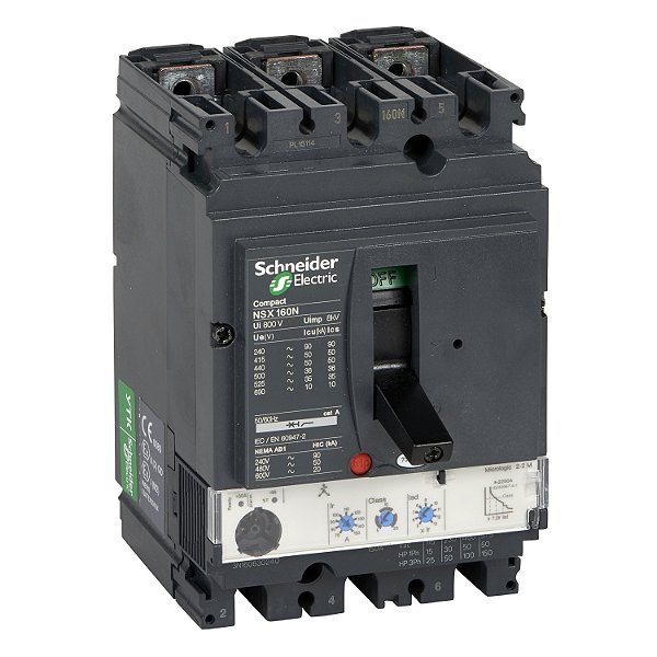 Disjuntor Nsx160N 2.2M 100A + Vigi Mh 3P LV430989 SCHNEIDER