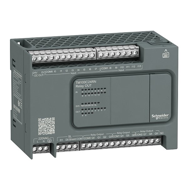 Controlador Lógico Programável - 14 Entradas / 10 Saídas Digitais - Saídas Relé - Modbus Rtu/Ascii - 110/220 Vac TM100C24RN APC