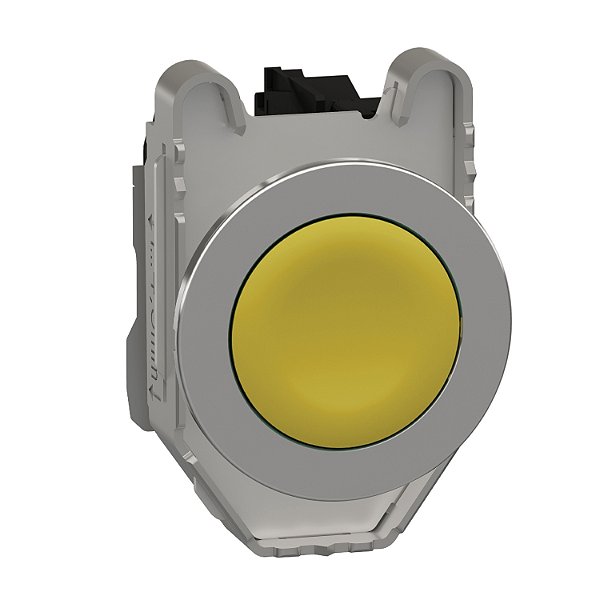 Push Button Flush Mounted, Metal, Yellow, Ø30, Spring Return, Unmarked, 1 Nc XB4FA51 SCHNEIDER