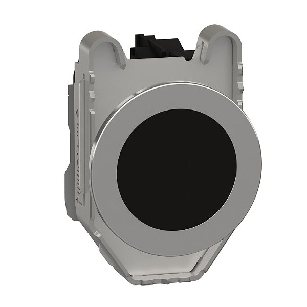 Push Button Flush Mounted, Metal, Black, Ø30, Spring Return, Unmarked, 1 No XB4FA21 SCHNEIDER