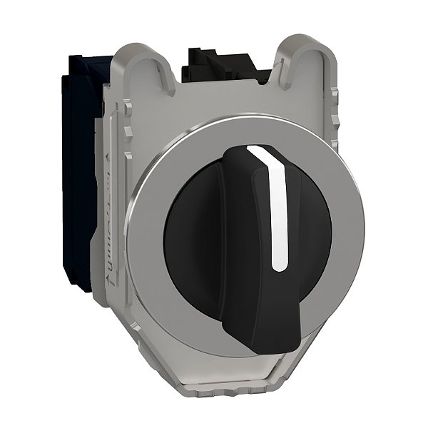 Selector Switch Flush Mounted, Metal, Black, Ø30, 3 Positions, Stay Put, 2 No XB4FD33 SCHNEIDER