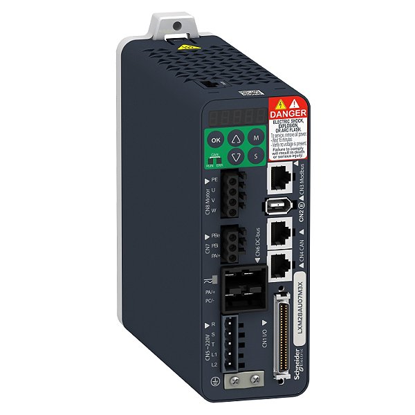 Servodrive - Canopen/Canmotion - 0.1 Kw - 200/240 Vac - Inm 0.9 A - Ipico 2.7 A - Mono/Trifásico LXM28AU01M3X SCHNEIDER