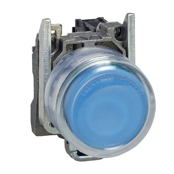 Botão Ø22Mm Metálico, Retorno Por Mola, Azul, Com Capa, Na XB4BP61 SCHNEIDER