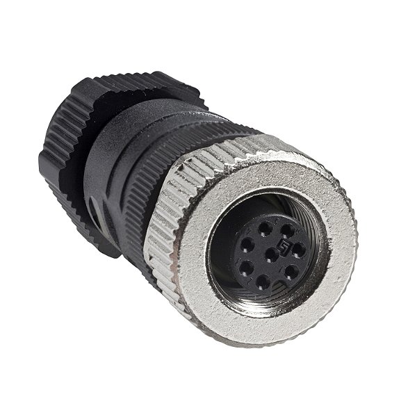 Conector Femea Reto M12 8 Pinos Anel Metalico Pg7 XZCC12FDM80B SCHNEIDER