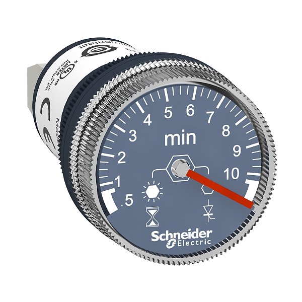 Temporizador Ø22Mm Plástico, Montagem Em Painel, Atraso De 0,5...10 Minutos, Alimentação 100...240Vcc/Ca XB5DTGM4 SCHNEIDER