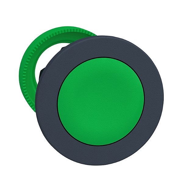 Flush Mounted Push Button Head, Plastic, Green, Ø30, Spring Return, Unmarked ZB5FA3 SCHNEIDER