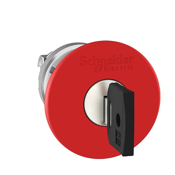 Cabeçote Para Botão De Emergência Ø22Mm Metálico, Chave Para Destravar, Cogumelo Ø40Mm, Vermelho ZB4BS94414 SCHNEIDER