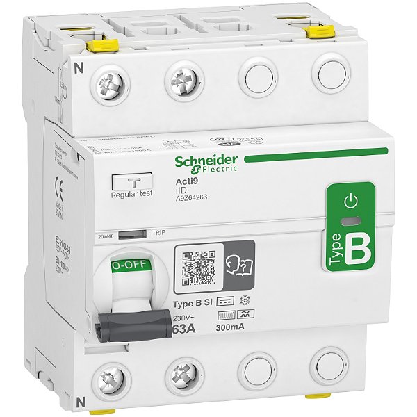 Acti9 Iid - Residual Current Circuit Breaker - 2P - 63A - 300Ma - B-Si Type A9Z64263 SCHNEIDER