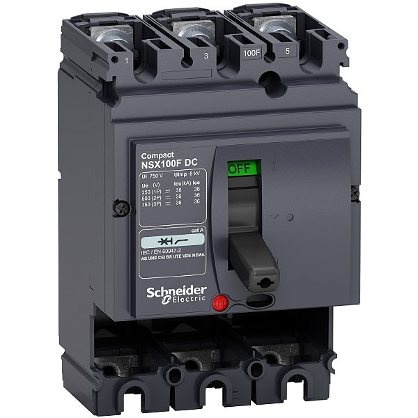 Circuit Breaker Basic Frame, Compact Nsx100F Dc, 36 Ka At 750 Vdc, 100 A, Without Trip Unit, 3 Poles LV438003 SCHNEIDER