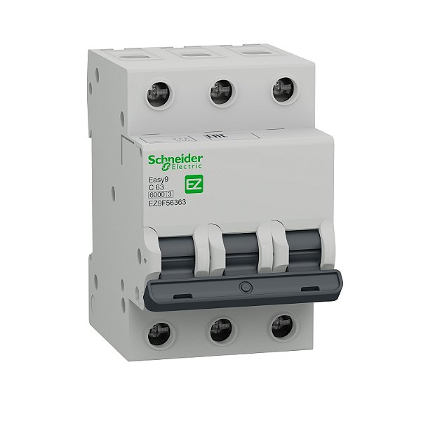 Disjuntor Easy9 3P 63A Curva C 6000A EZ9F56363 SCHNEIDER