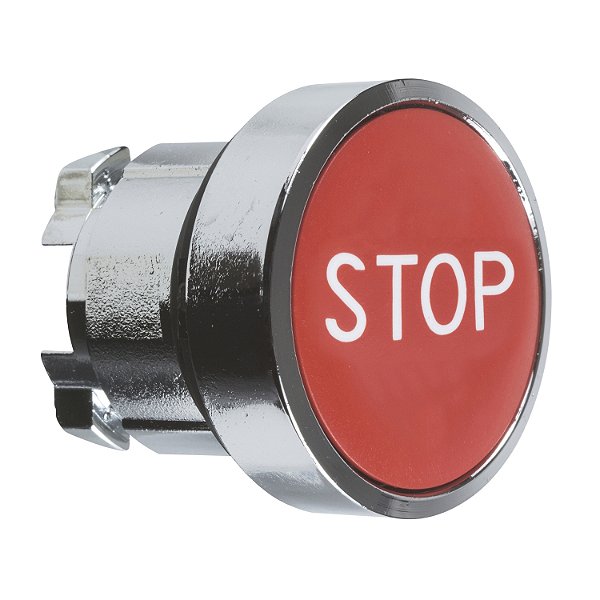 Cabeçote Para Botão Ø22Mm Metálico, Faceado, Retorno Por Mola, Vermelho, "Stop" ZB4BA434 SCHNEIDER