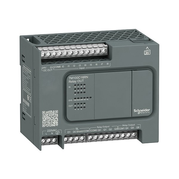 Controlador Lógico Programável - 9 Entradas / 7 Saídas Digitais - Saídas Relé - Modbus Rtu/Ascii - 110/220 Vac TM100C16RN SCHNEIDER